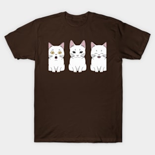 Three cats, three moods T-Shirt